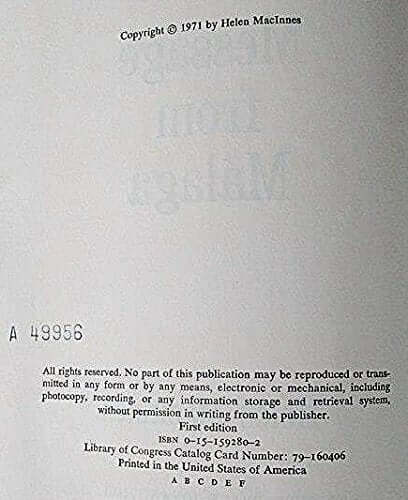 Message from Malaga used book depot