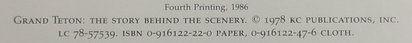 Grand Teton: The Story Behind the Scenery used book depot
