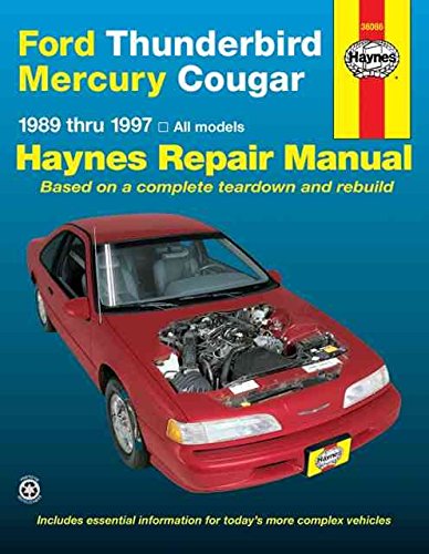 Ford Thunderbird & Mercury Cougar Automotive Repair Manual: Models Covered : All Ford Thunderbird and Mercury Cougar Models 1989 Through 1996 (Haynes Auto Repair Manuals) used book depot