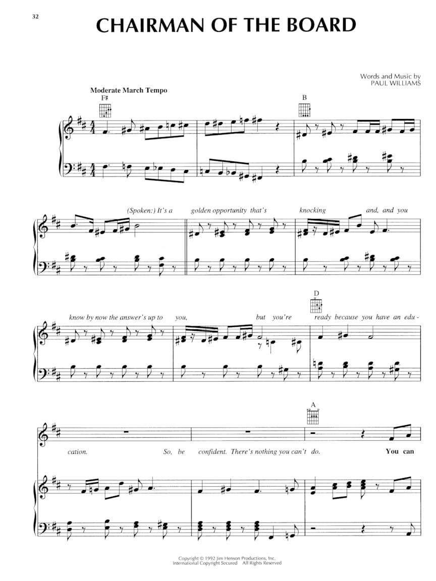 The Muppet Christmas Carol Piano, Vocal and Guitar Chords used book depot