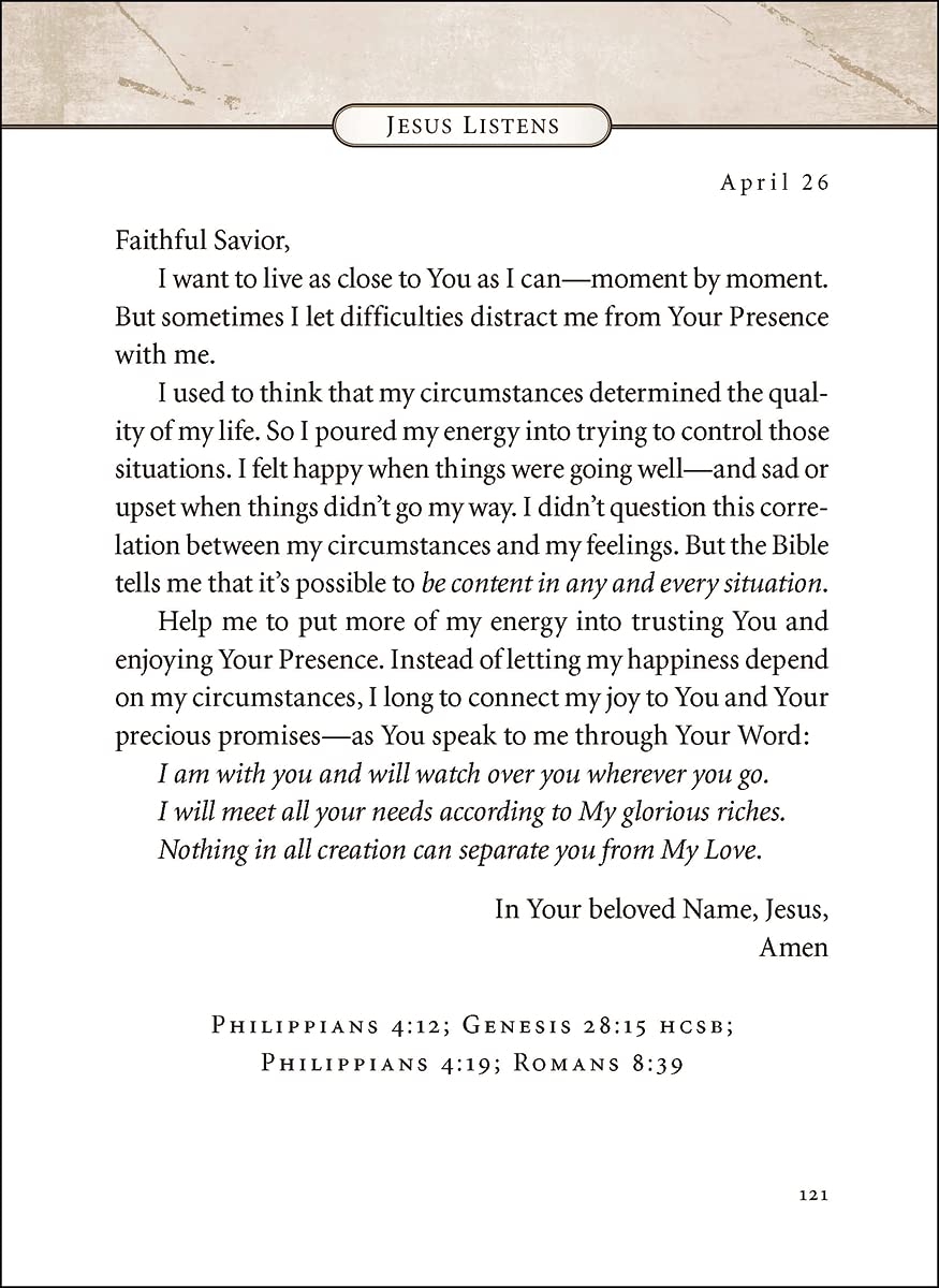 Jesus Listens: Daily Devotional Prayers of Peace, Joy, and Hope (A 365-Day Prayer Book) used book depot