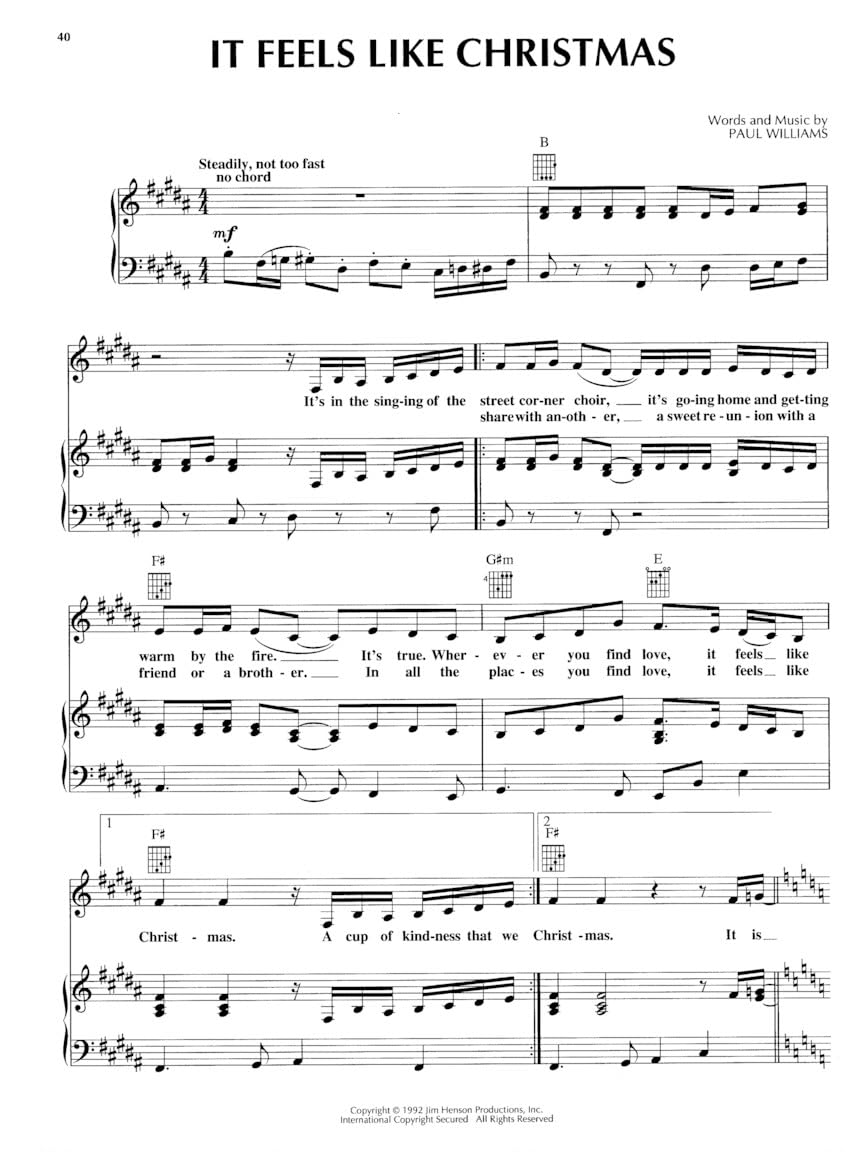 The Muppet Christmas Carol Piano, Vocal and Guitar Chords used book depot