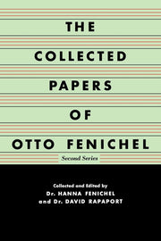 The Collected Papers of Otto Fenichel used book depot