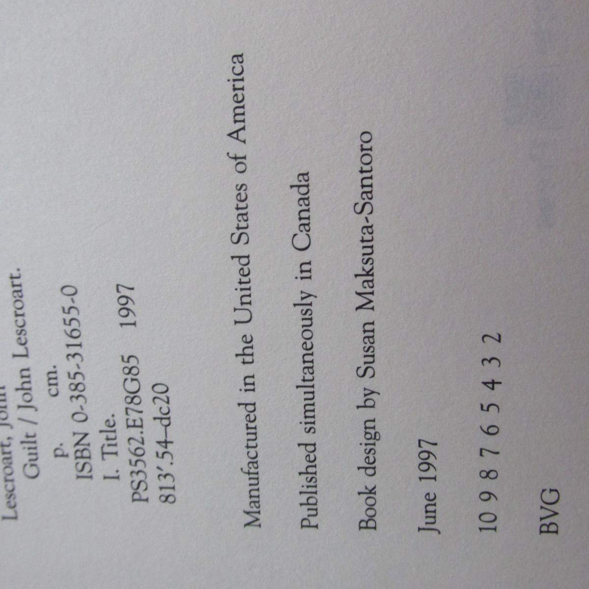 Guilt (Abe Glitsky) used book depot