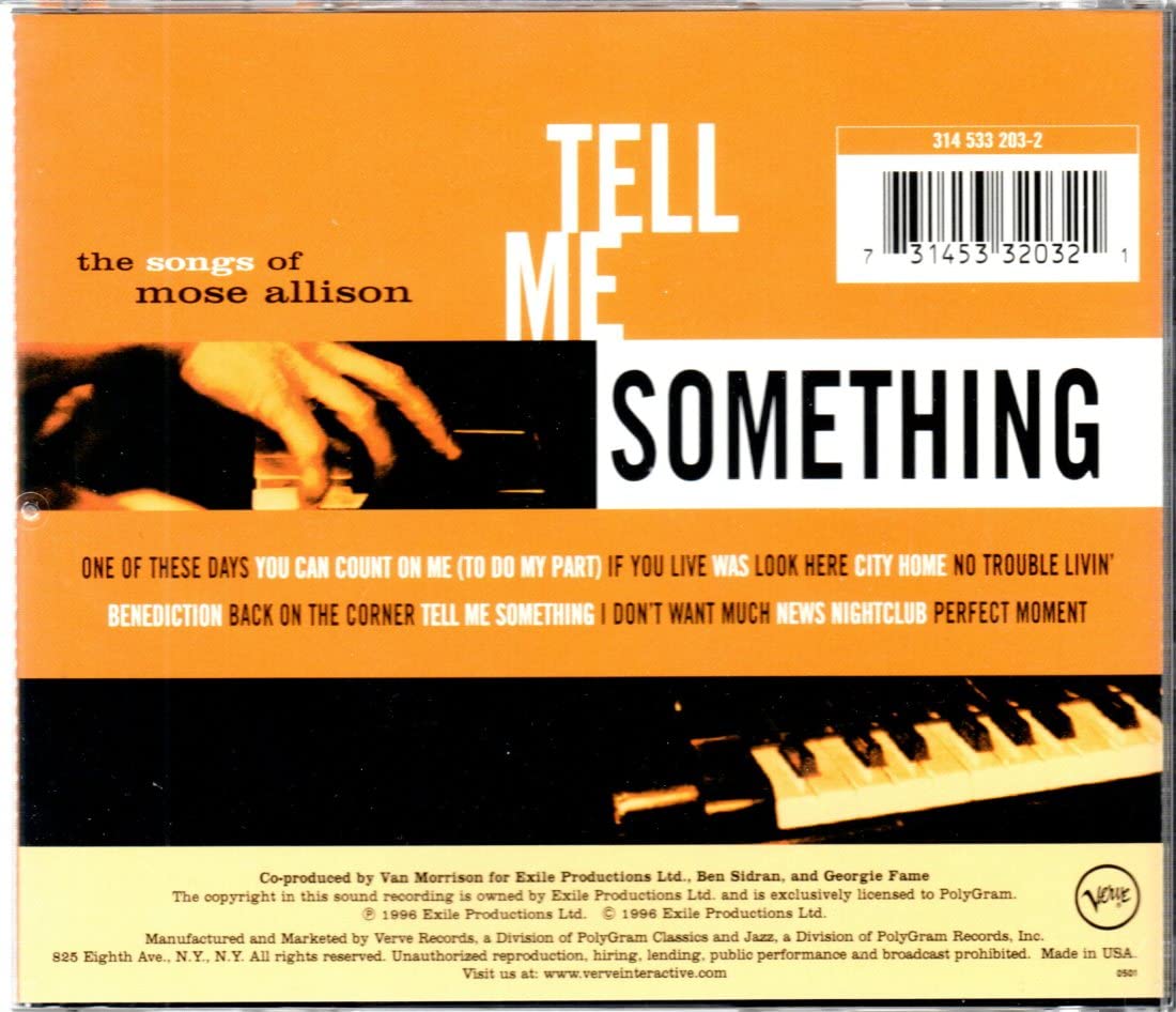 Tell Me Something: The Songs Of Mose Allison used book depot