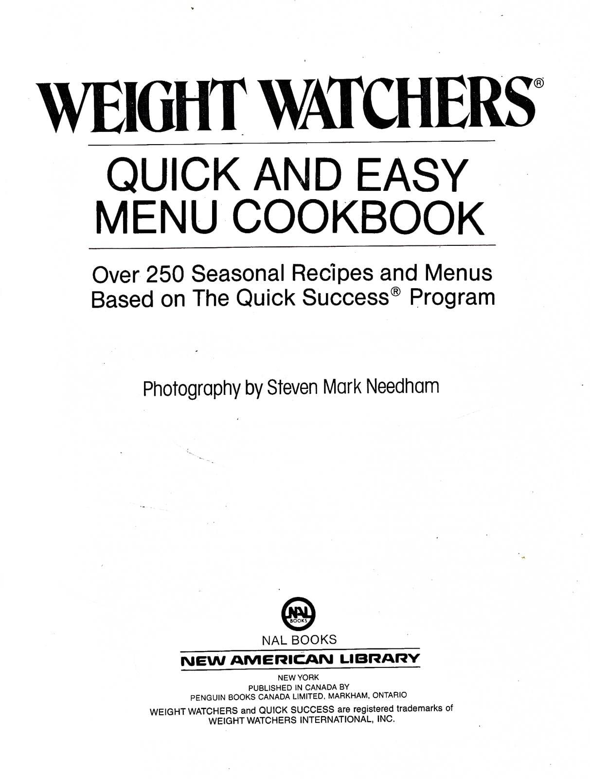 Weight Watchers' Quick and Easy Cookbook used book depot
