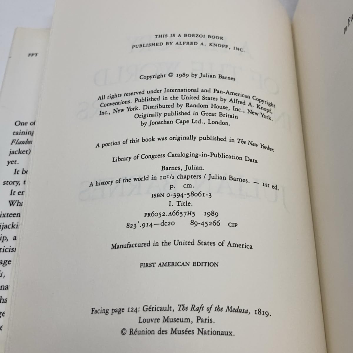 A History Of The World In 10 1/2 Chapters used book depot
