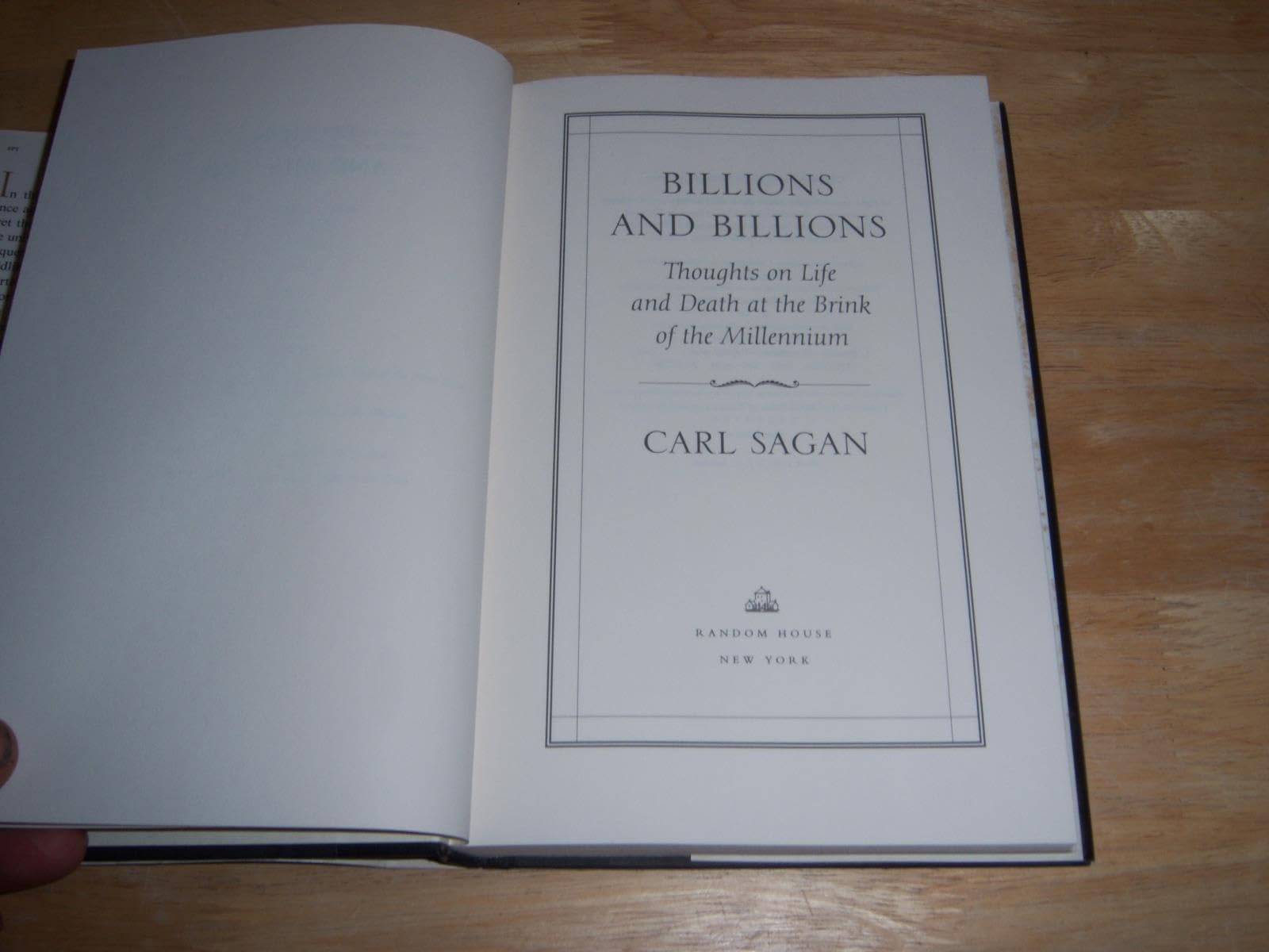 Billions and Billions: Thoughts on Life and Death at the Brink of the Millennium used book depot