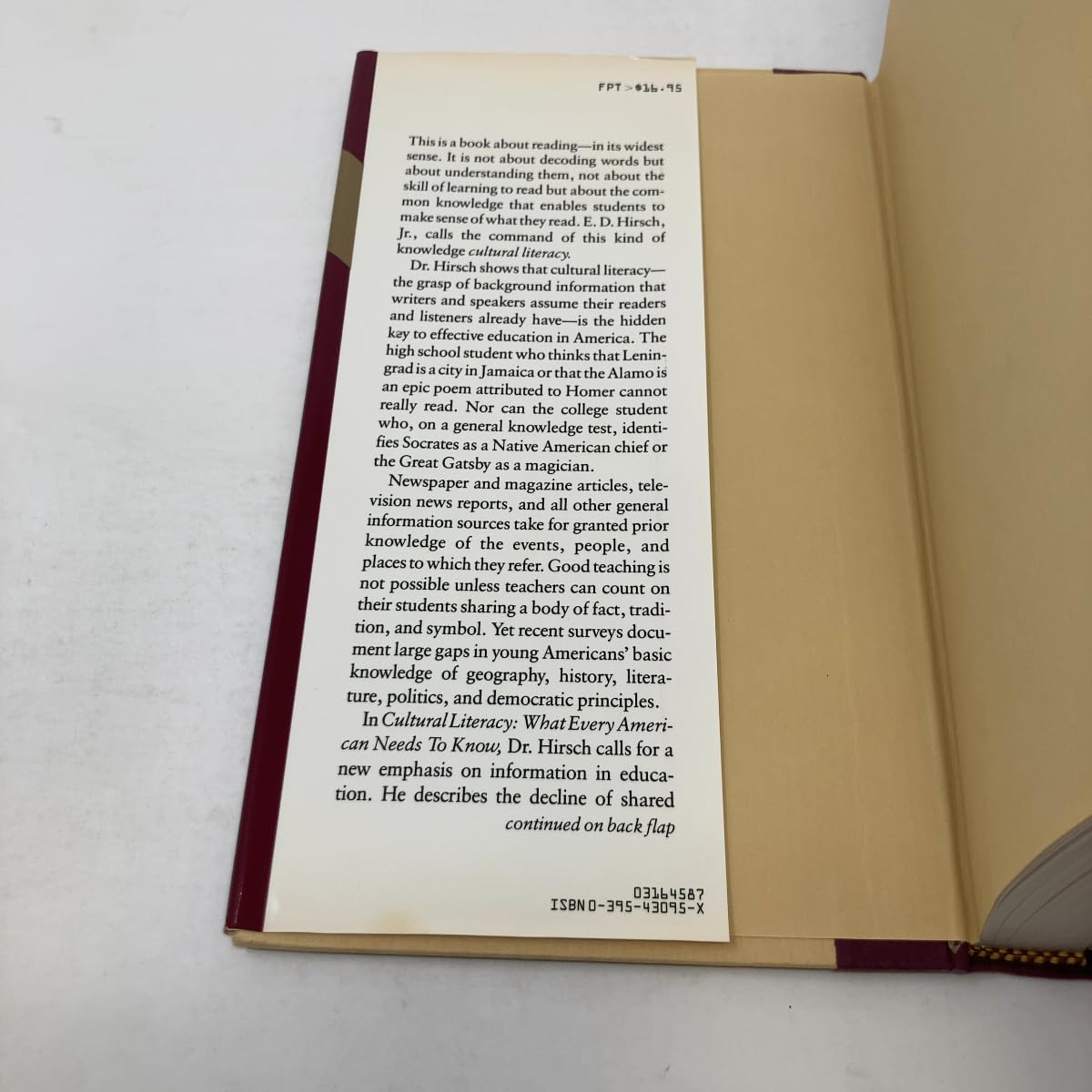 Cultural Literacy: What Every American Needs to Know used book depot