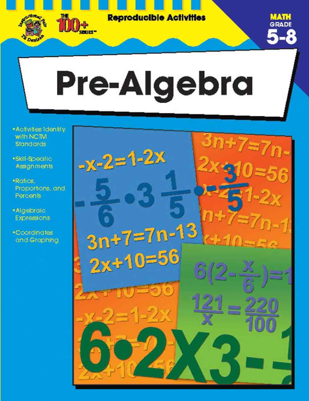 Pre-Algebra, Grades 5 - 8 (The 100+ Series™) used book depot