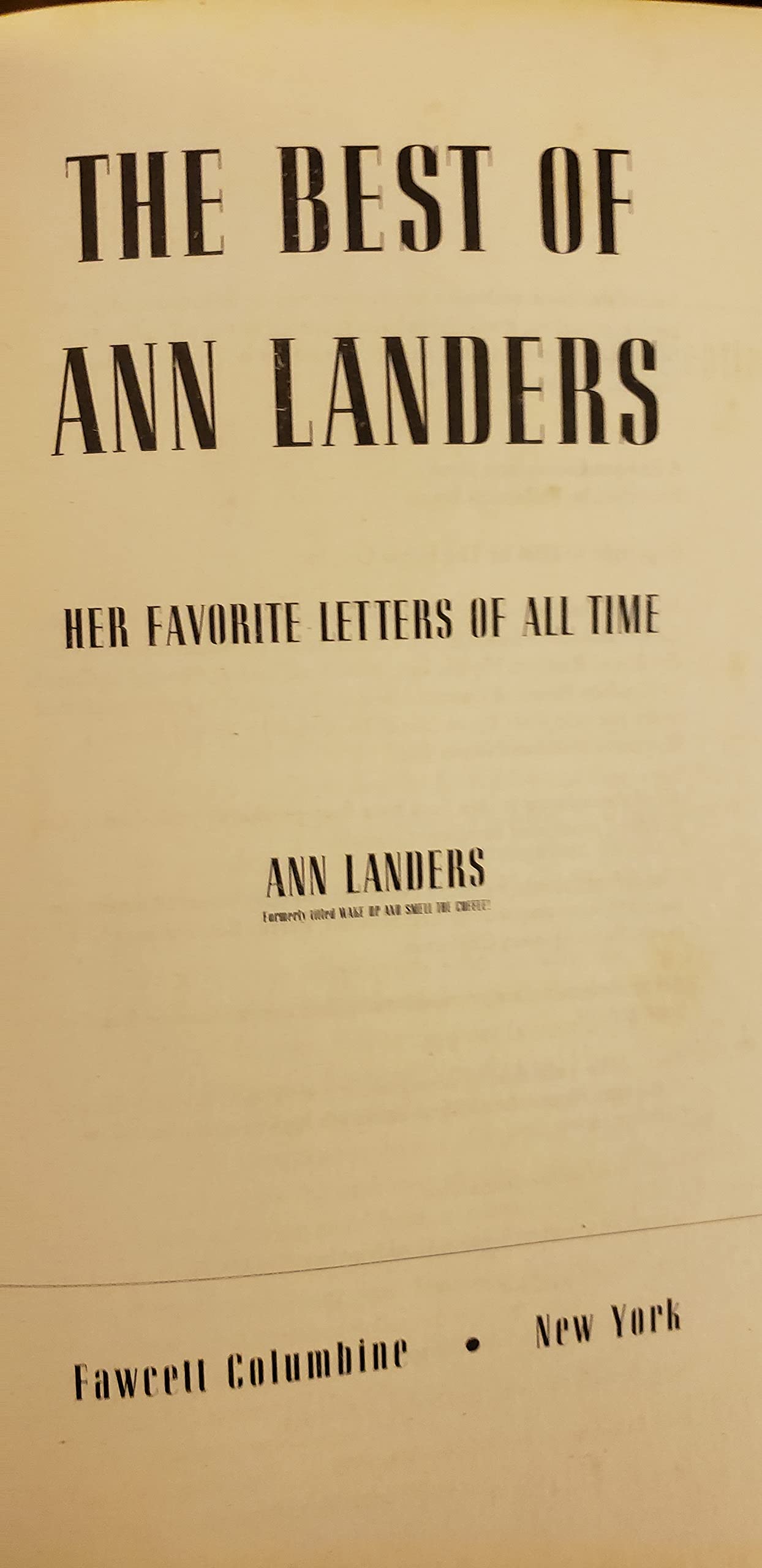 Best of Ann Landers: Her Favorite Letters of All Time used book depot