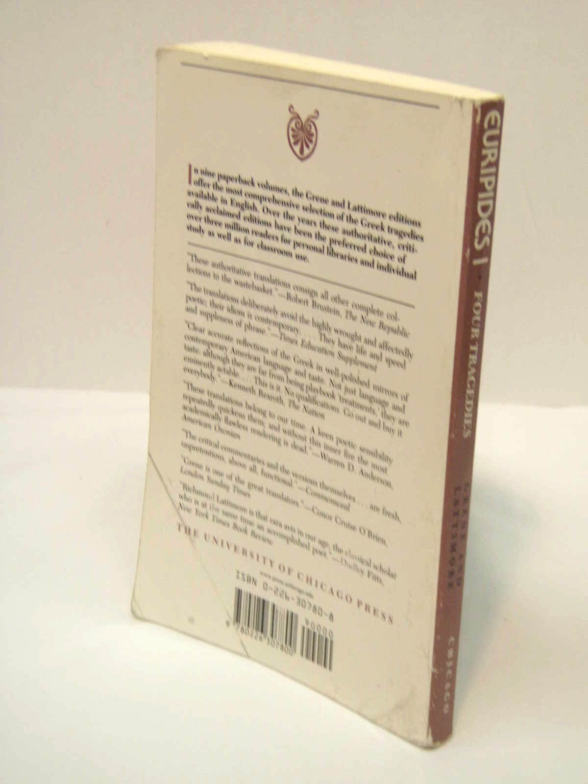Euripides I: Alcestis, The Medea, The Heracleidae, Hippolytus (The Complete Greek Tragedies) used book depot