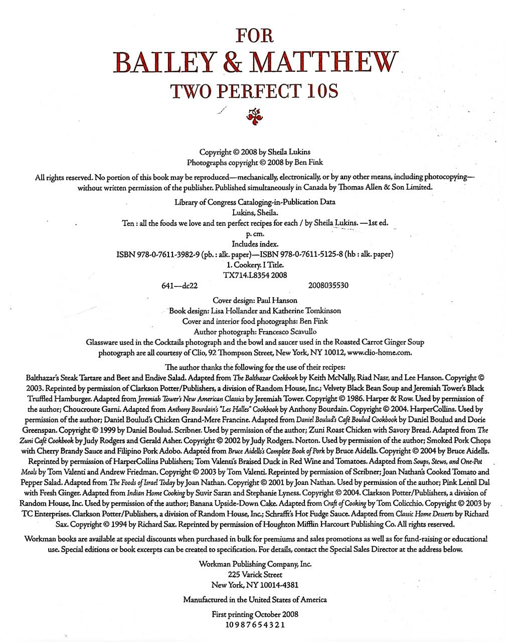 Ten: All the Foods We Love and 10 Perfect Recipes for Each used book depot