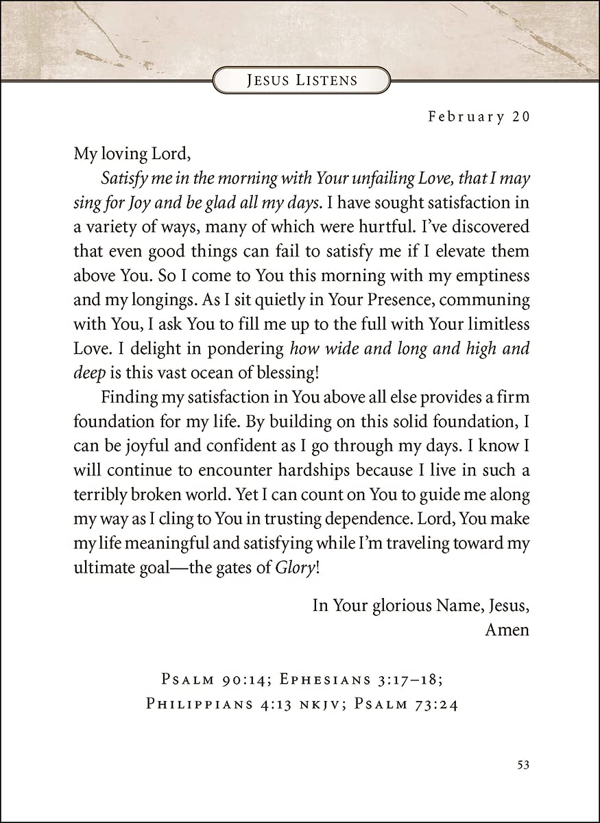 Jesus Listens: Daily Devotional Prayers of Peace, Joy, and Hope (A 365-Day Prayer Book) used book depot