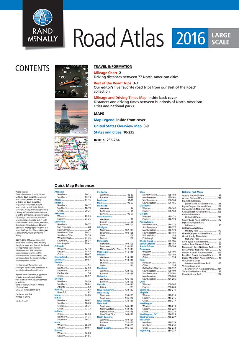 Rand McNally 2016 Road Atlas United States: Large Scale (Rand McNally Road Atlas) used book depot