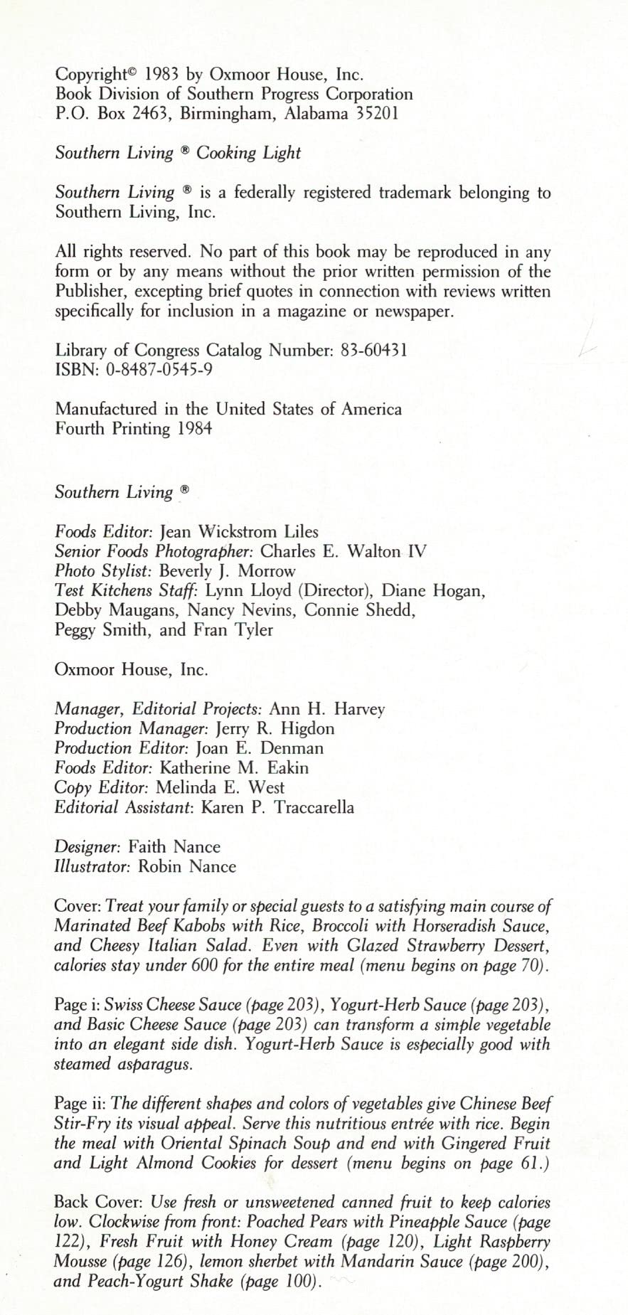 Southern Living Cooking Light used book depot