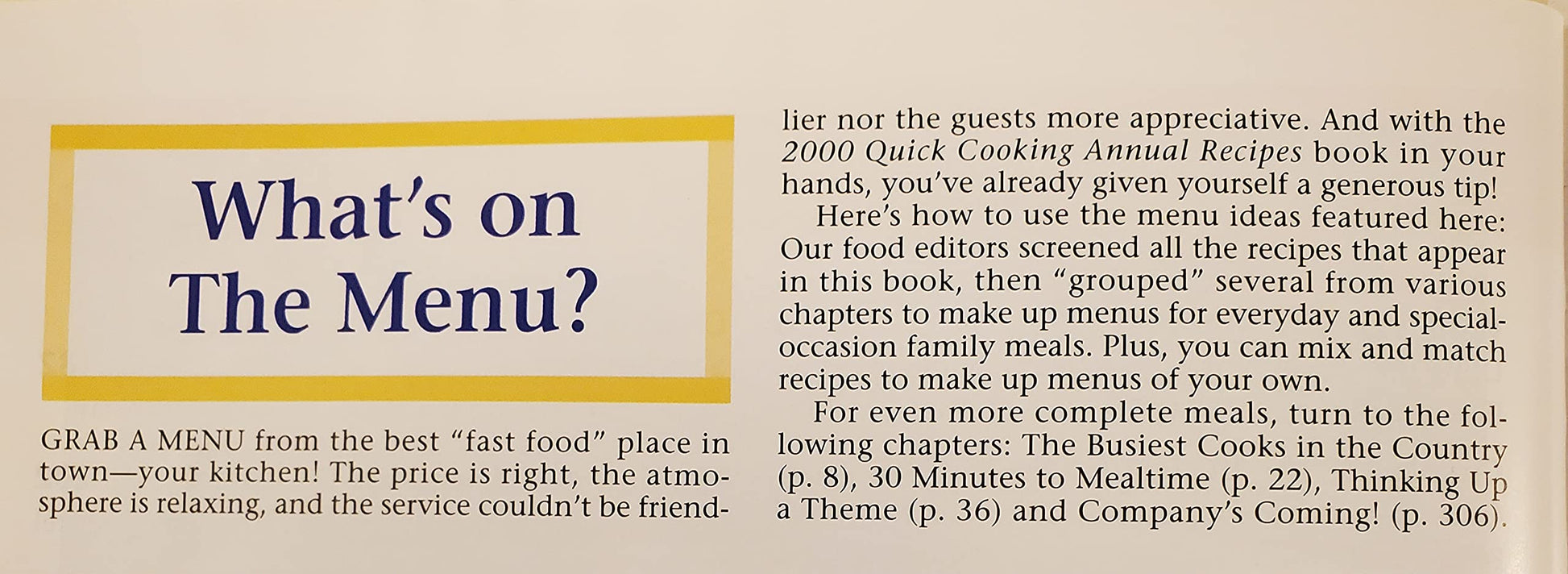 2000 Taste of Home's Quick Cooking Annual Recipes used book depot