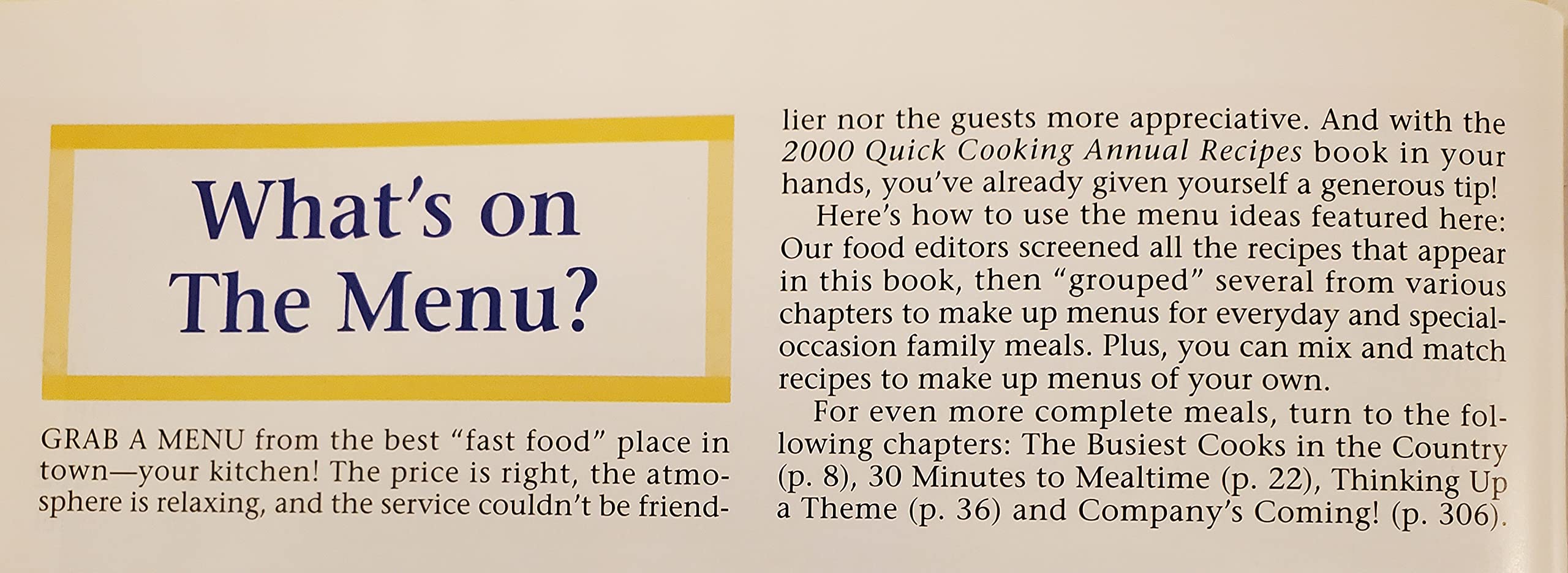 2000 Taste of Home's Quick Cooking Annual Recipes used book depot