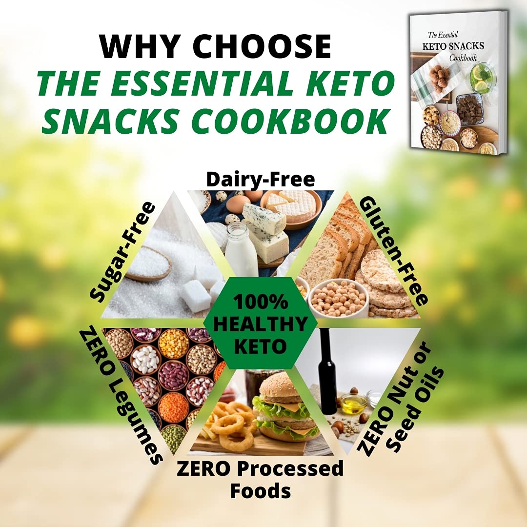 The Essential Keto Snacks Cookbook: 78+ Delicious Beginner-Friendly Recipes For Weight-Loss and Energy Gain (Low Carb, Paleo, Dairy-Free, Sugar-Free, Gluten-Free) used book depot
