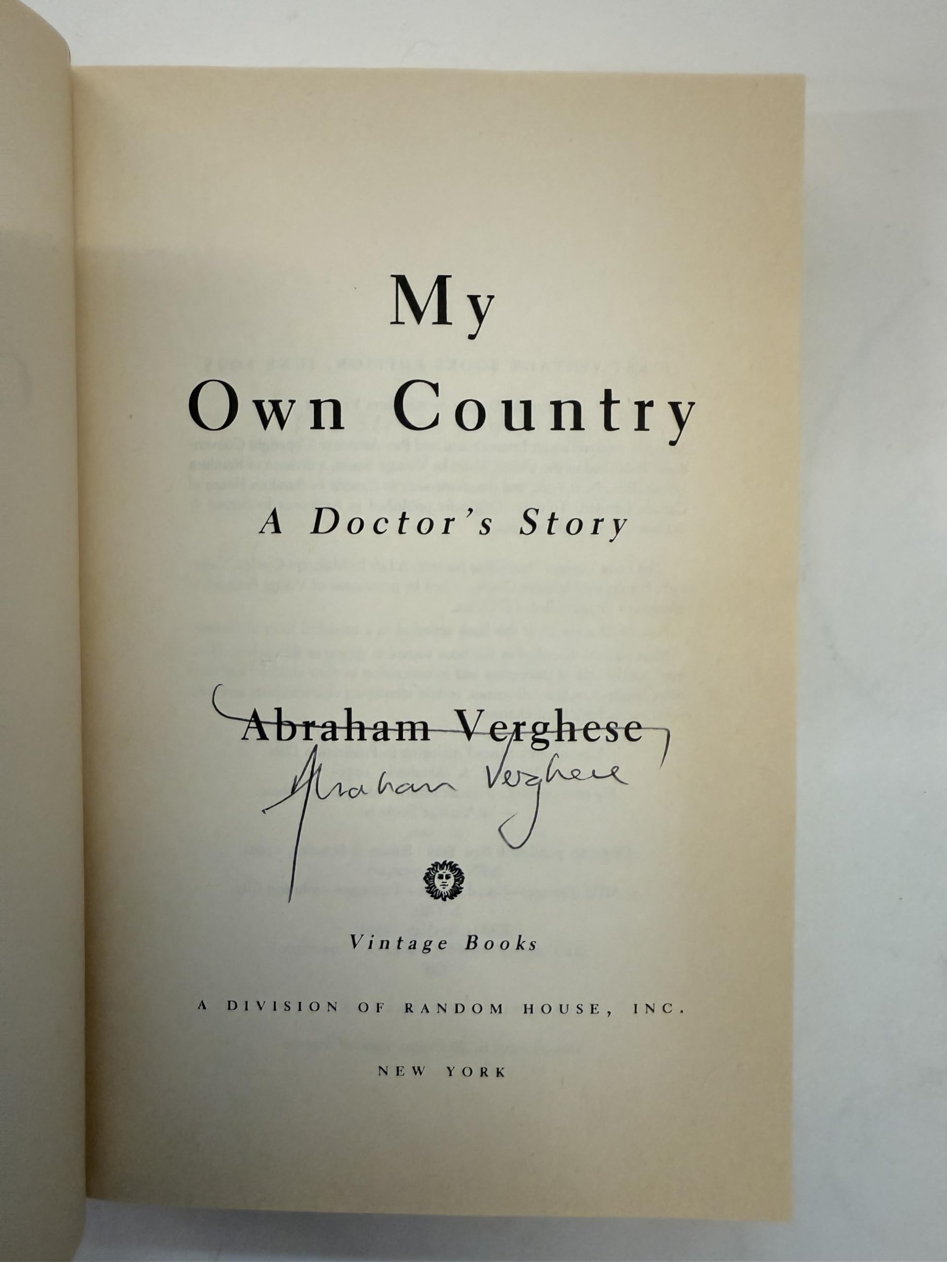 MY OWN COUNTRY, A DOCTOR'S STORY used book depot