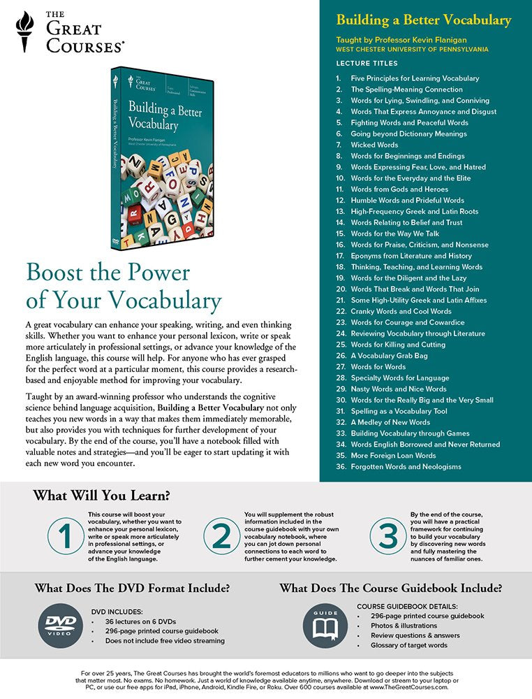 The Great Courses: Building a Better Vocabulary used book depot