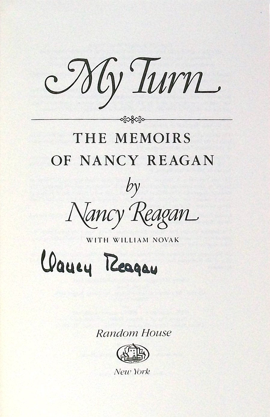 My Turn: The Memoirs of Nancy Reagan used book depot