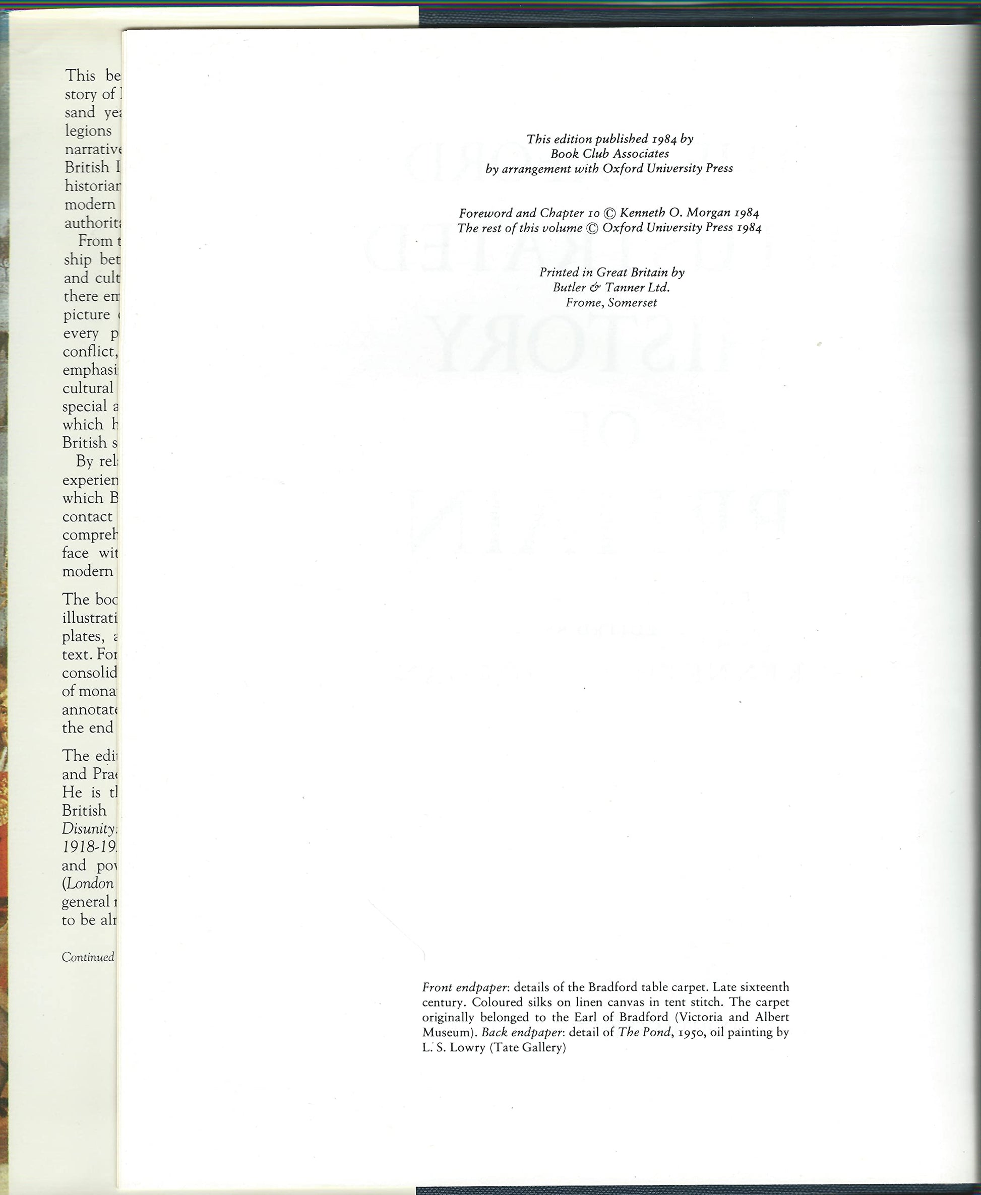 The Oxford Illustrated History of Britain used book depot