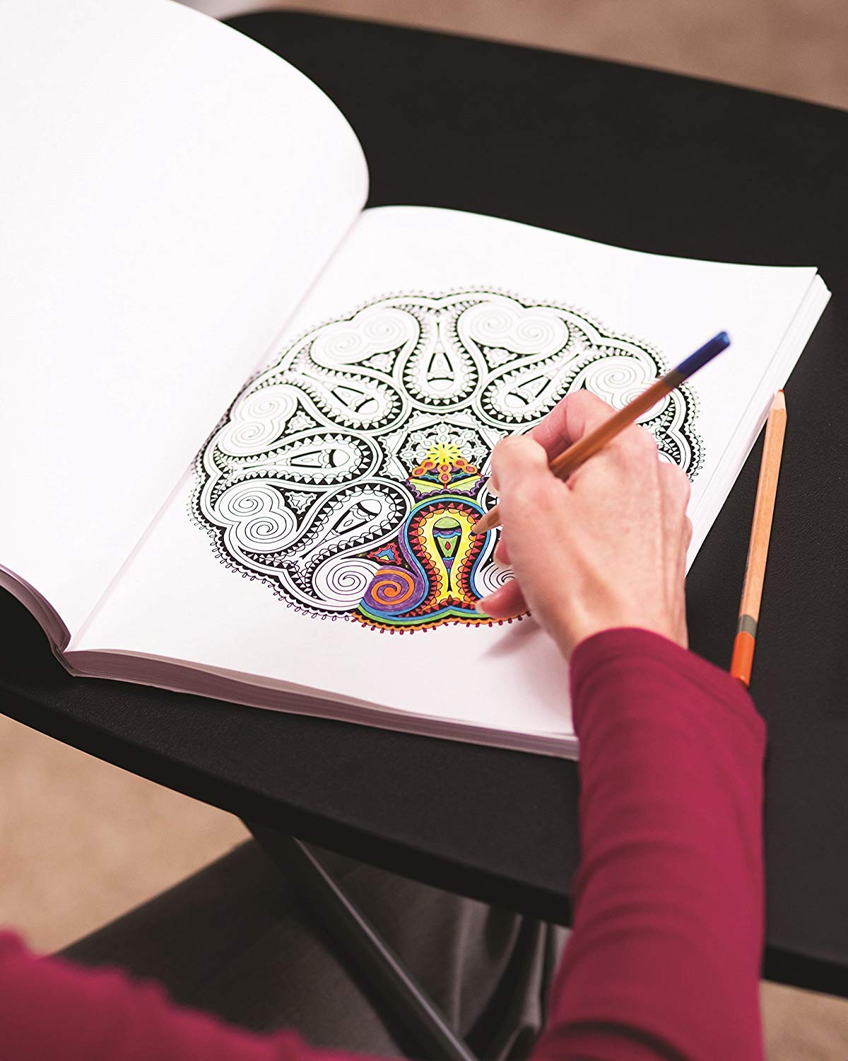 Colorama Coloring Book for Adults with 12 Colored Pencils, Create Something Wonderful & Relax used book depot
