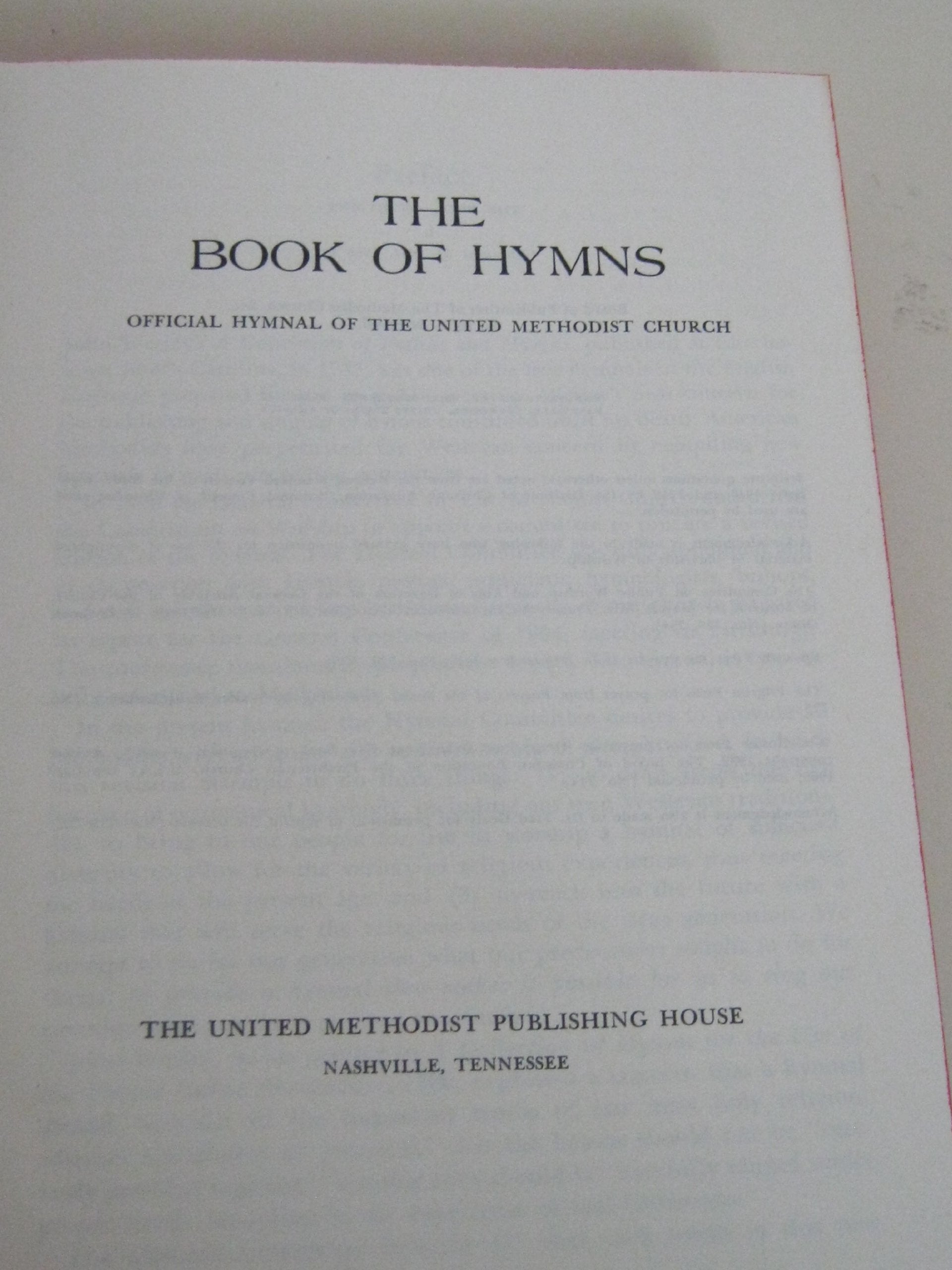 The Book Of Hymns: Official Hymnal Of The United Methodist Church used book depot