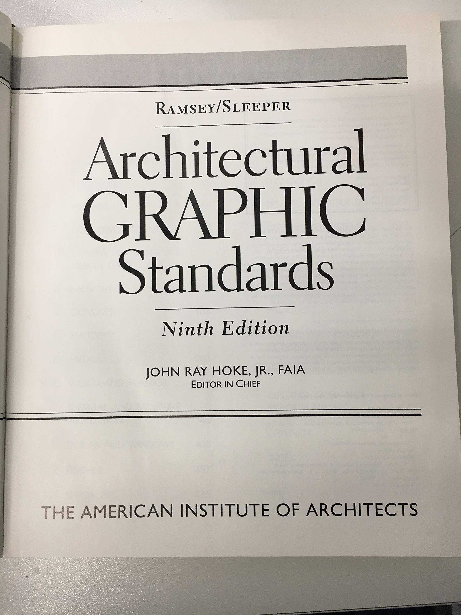 Architectural Graphic Standards, 9th Edition used book depot