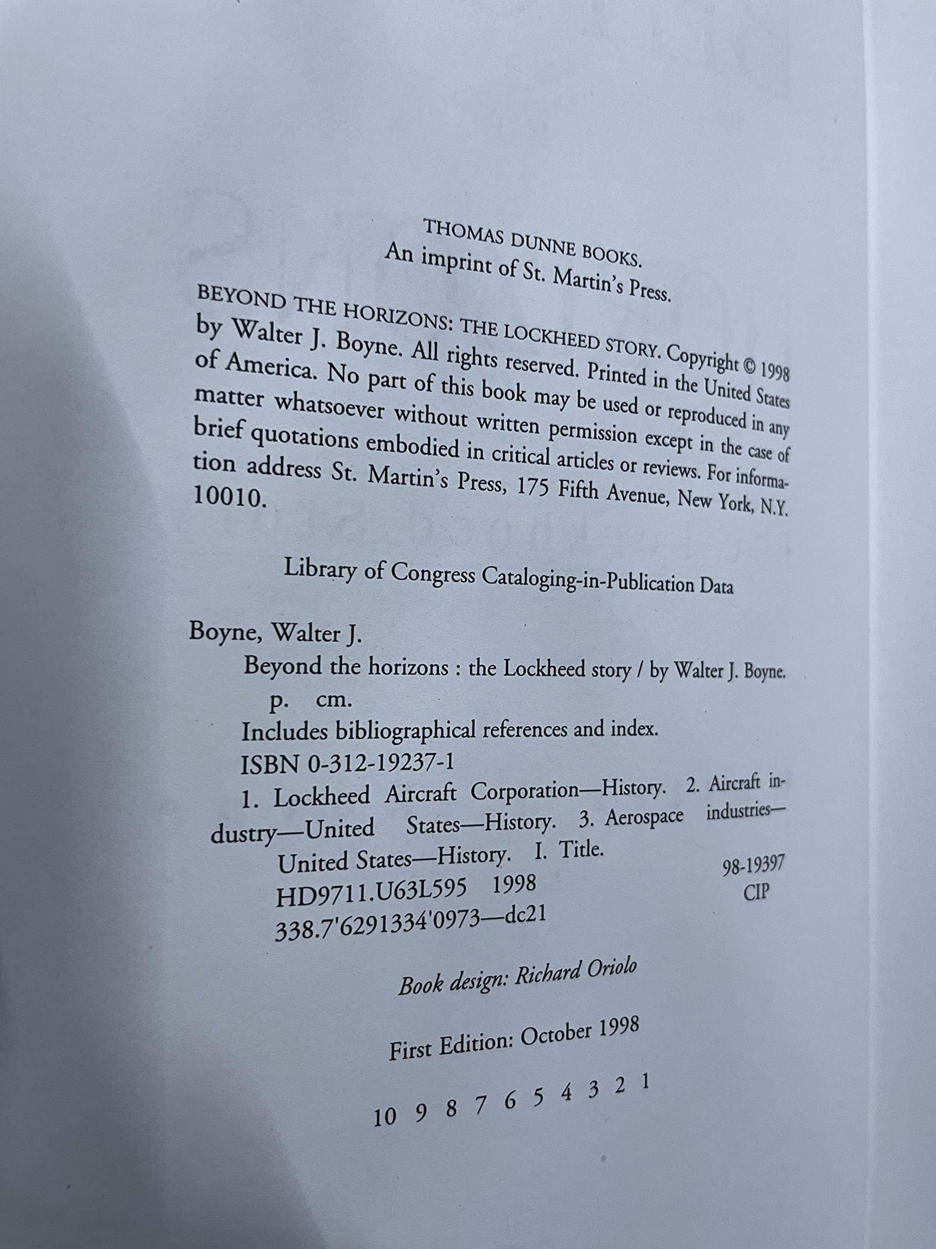 Beyond the Horizon: The Story of Lockheed (Thomas Dunne Book) used book depot