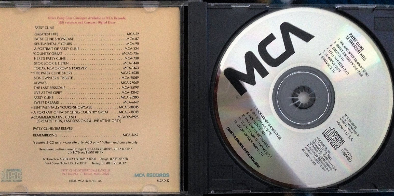 Patsy Cline - 12 Greatest Hits used book depot