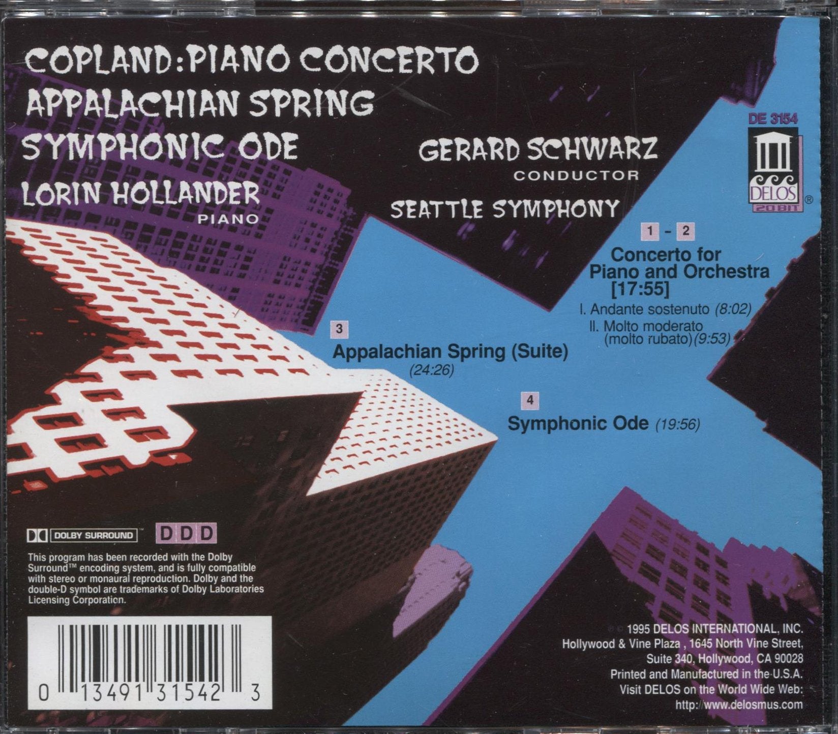 Copland: Piano Concerto; Appalachian Spring; Symphonic Ode used book depot