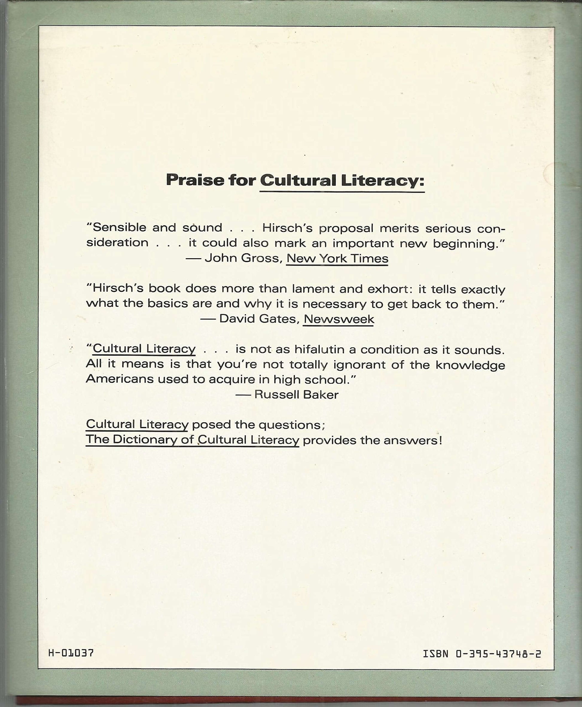 The Dictionary of Cultural Literacy: What Every American Needs to Know used book depot