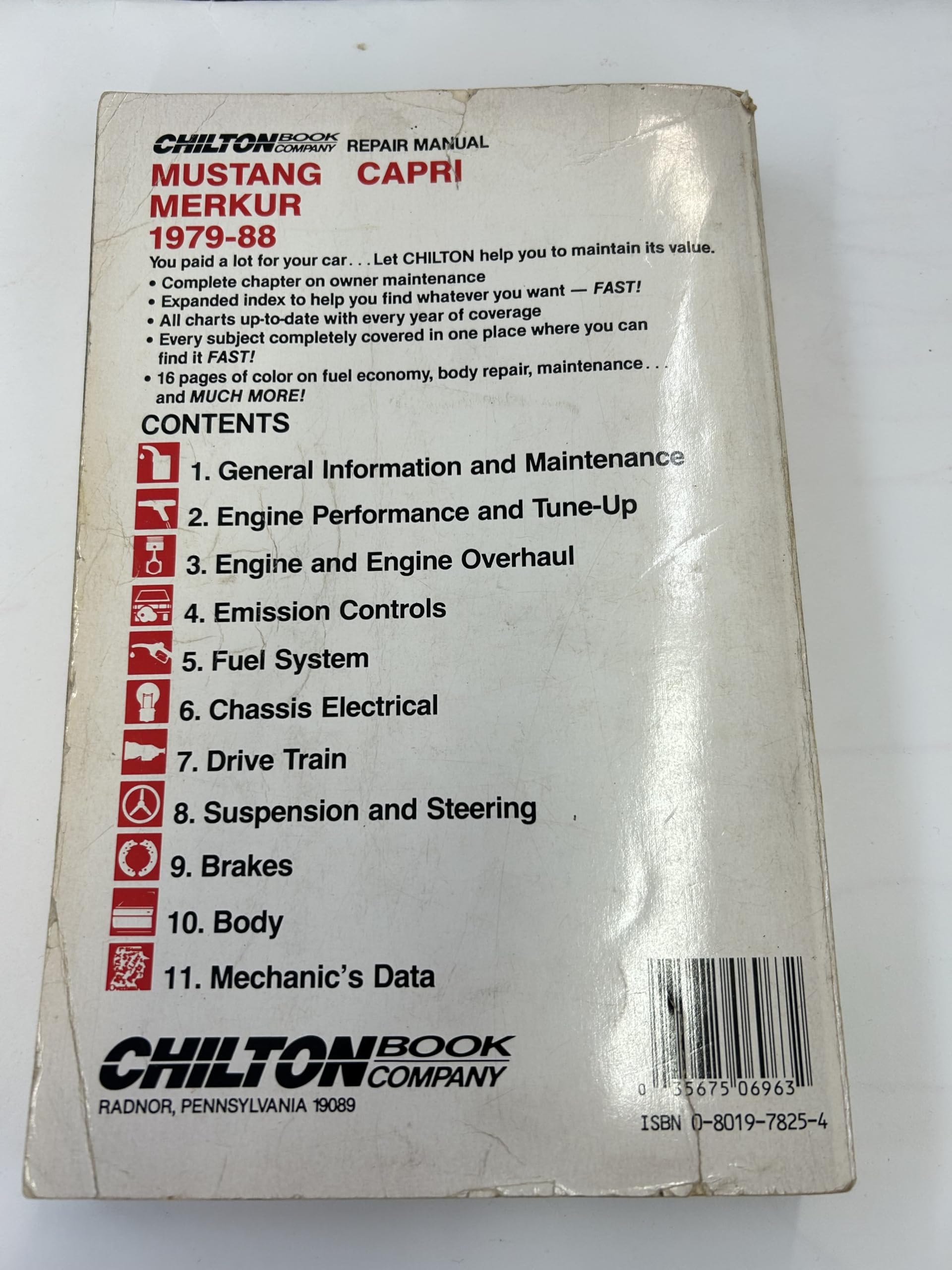 Mustang, Capri, and Merkur: 1979-88 (Chilton Model Specific Automotive Repair Manuals) used book depot