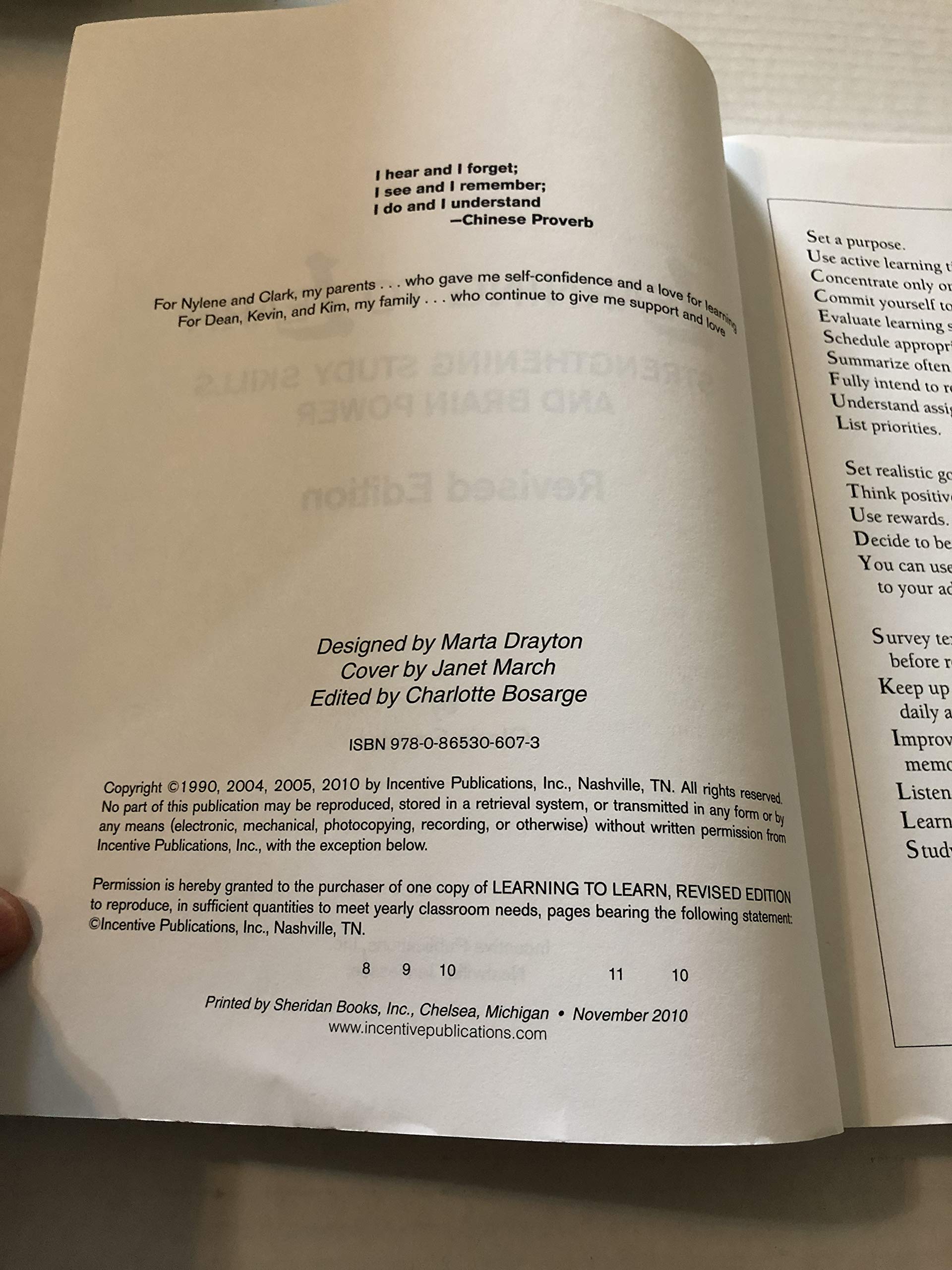 Learning to Learn, Revised Edition: Strengthening Study Skills & Brain Power used book depot