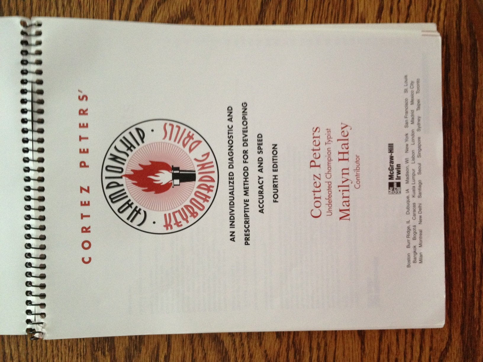 Cortez Peters' Championship Keyboarding Drills: An Individualized Diagnostic and Prescriptive Method for Developing Accuracy and Speed used book depot