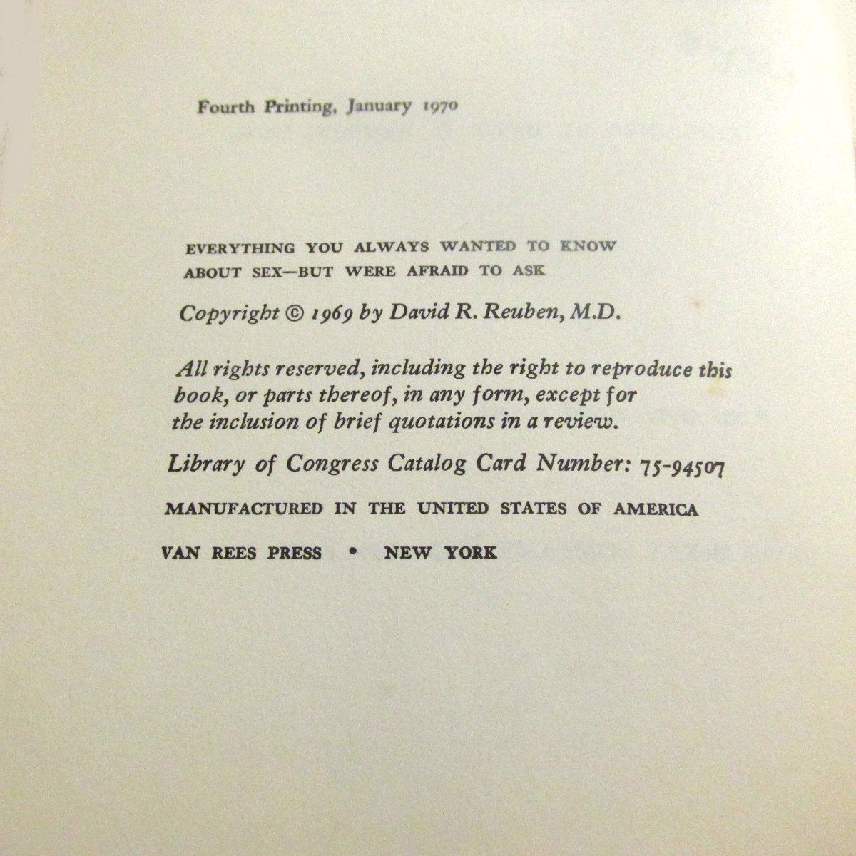 Everything you always wanted to know about sex, but were afraid to ask, used book depot