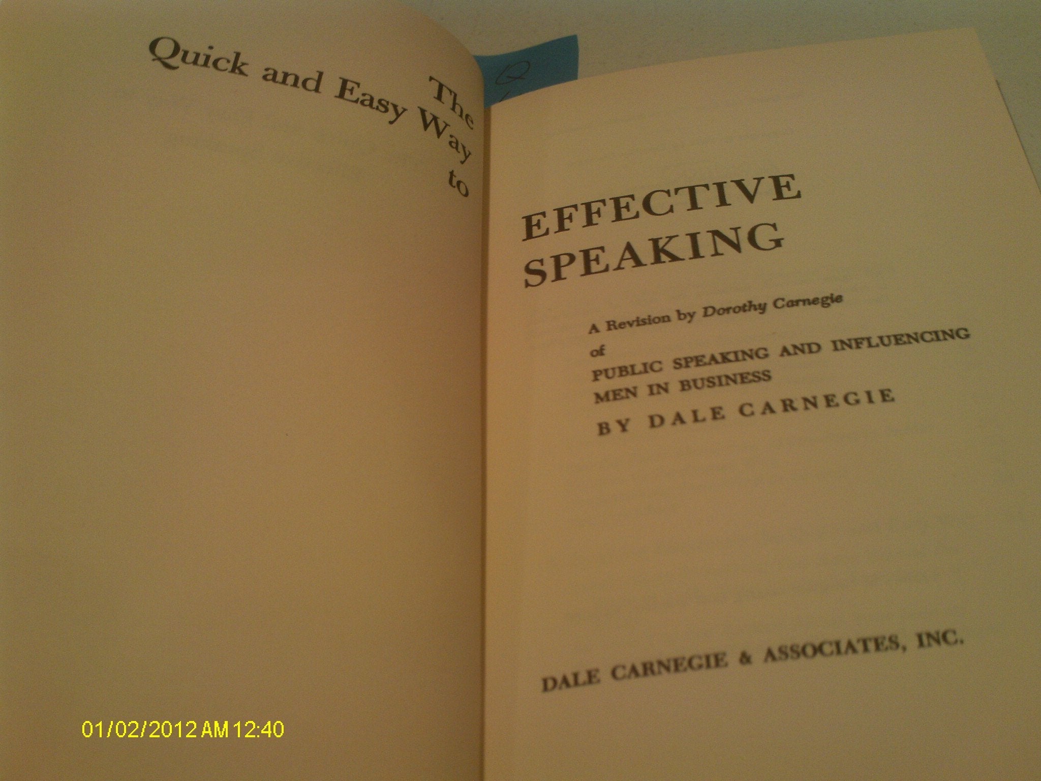 The quick and easy way to effective speaking used book depot