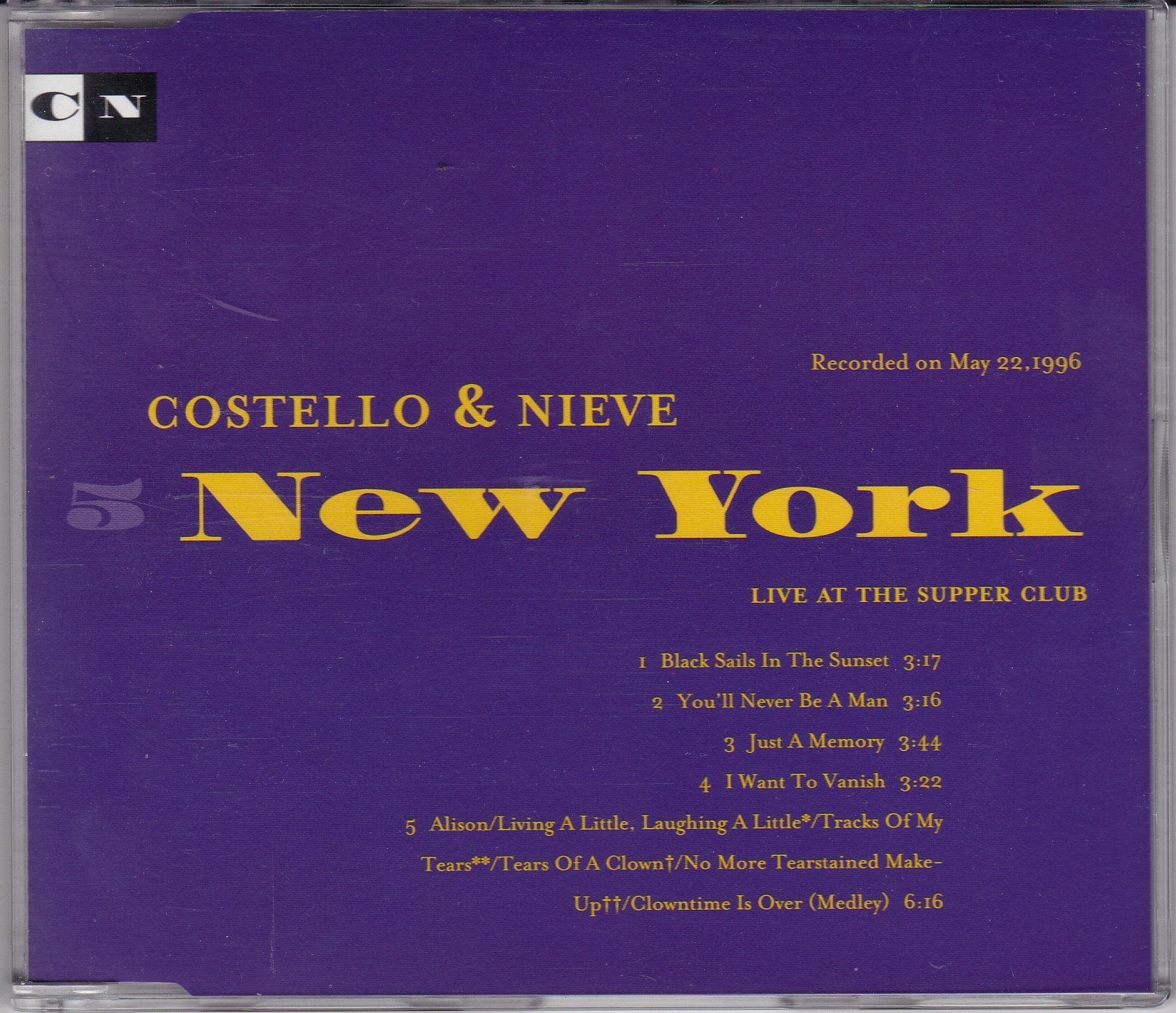 Costello & Nieve (Ltd. Ed. Live 1996 5-disc box set - LA/San Francisco/Chicago/Boston/New York) used book depot
