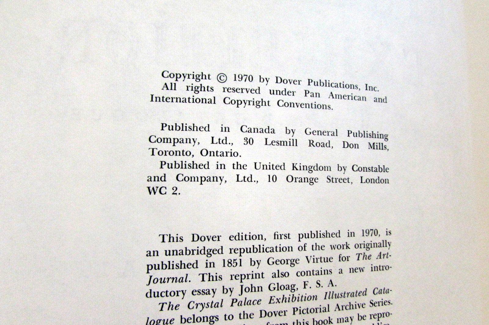 The Crystal Palace Exhibition Illustrated Catalogue (Dover Pictorial Archive Series) used book depot