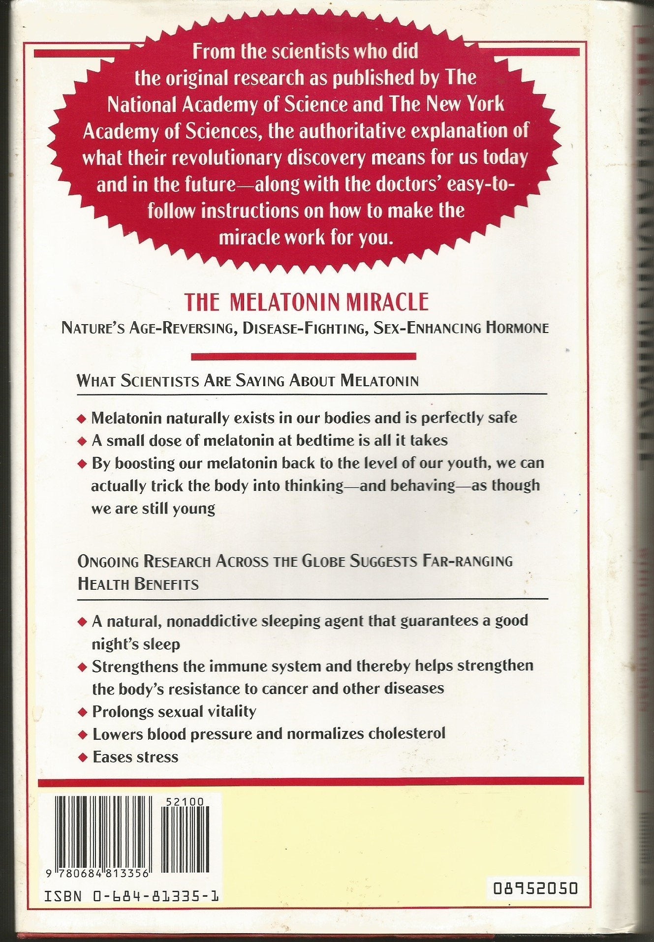 MELATONIN MIRACLE: Nature's Age-Reversing, Sex-Enhancing, Disease-Fighting Hormone used book depot