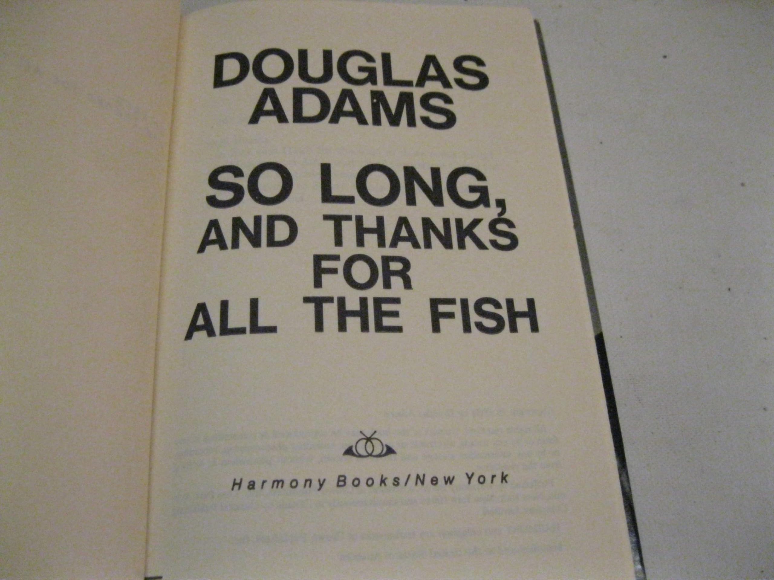 So Long, and Thanks for All the Fish used book depot