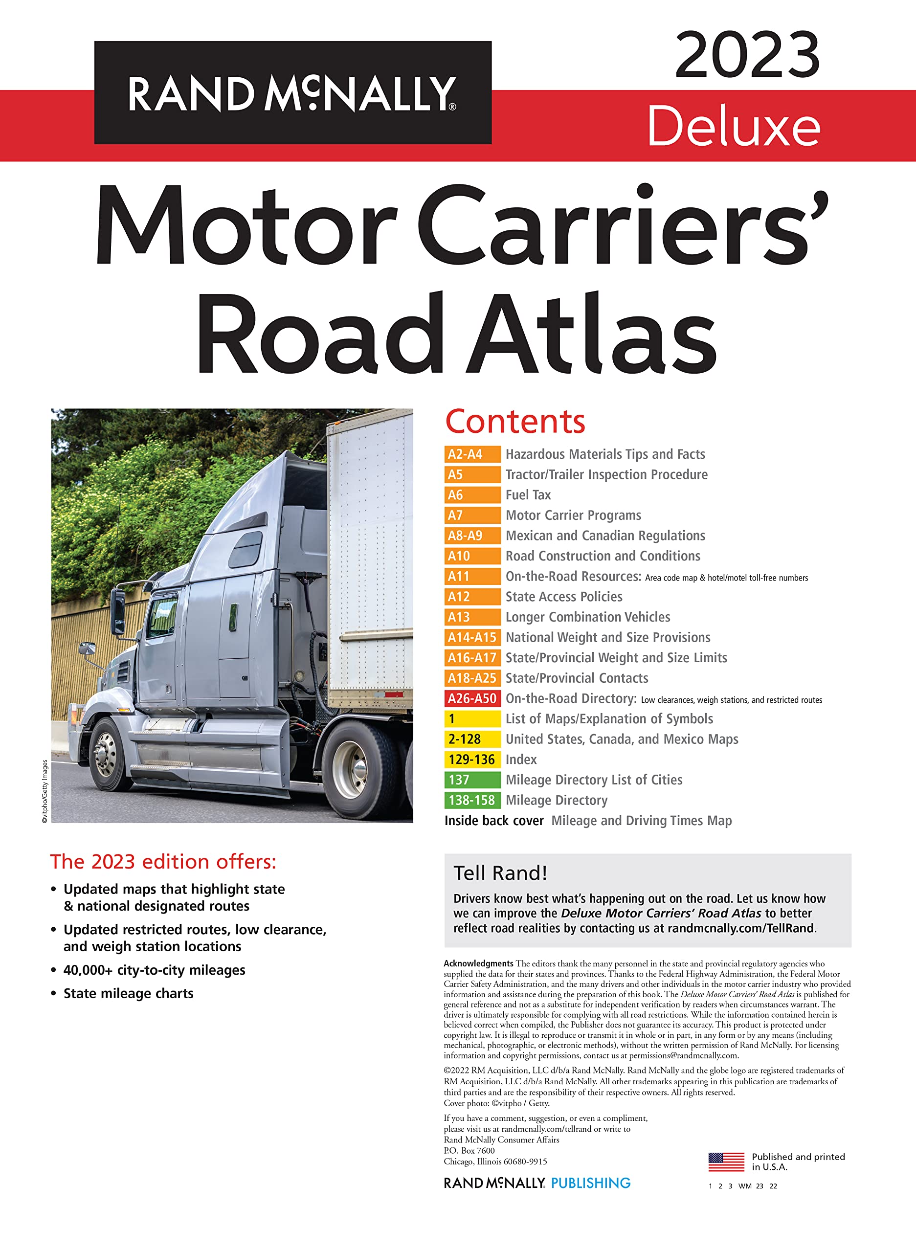 Rand McNally 2023 Deluxe Motor Carriers' Road Atlas (Rand McNally Motor Carriers' Road Atlas DELUXE EDITION) used book depot