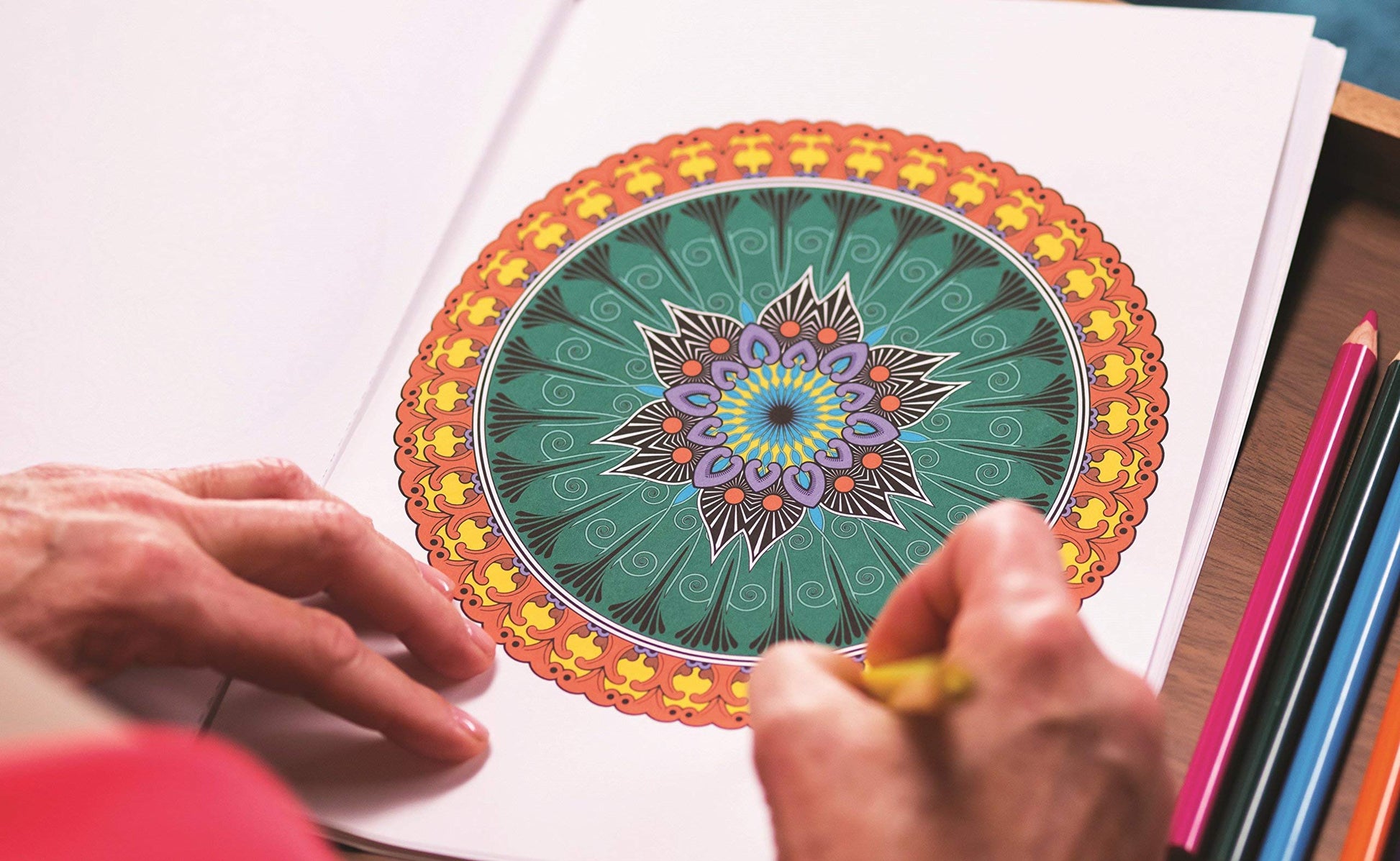 Colorama Coloring Book for Adults with 12 Colored Pencils, Create Something Wonderful & Relax used book depot