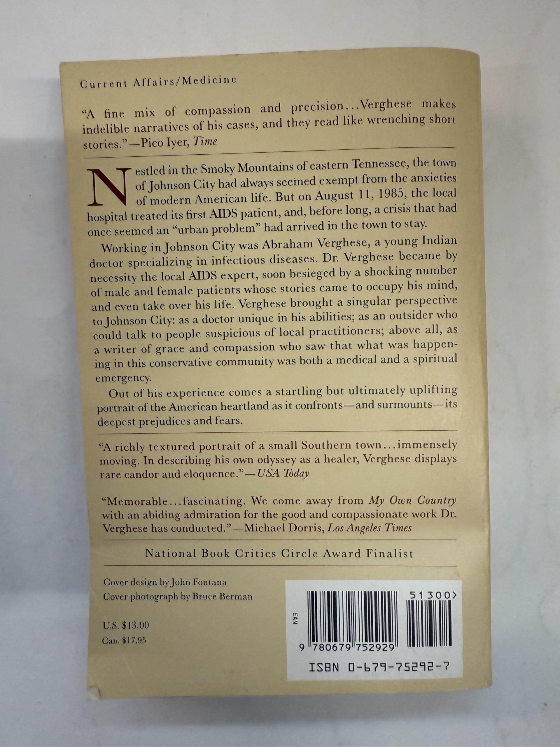 MY OWN COUNTRY, A DOCTOR'S STORY used book depot