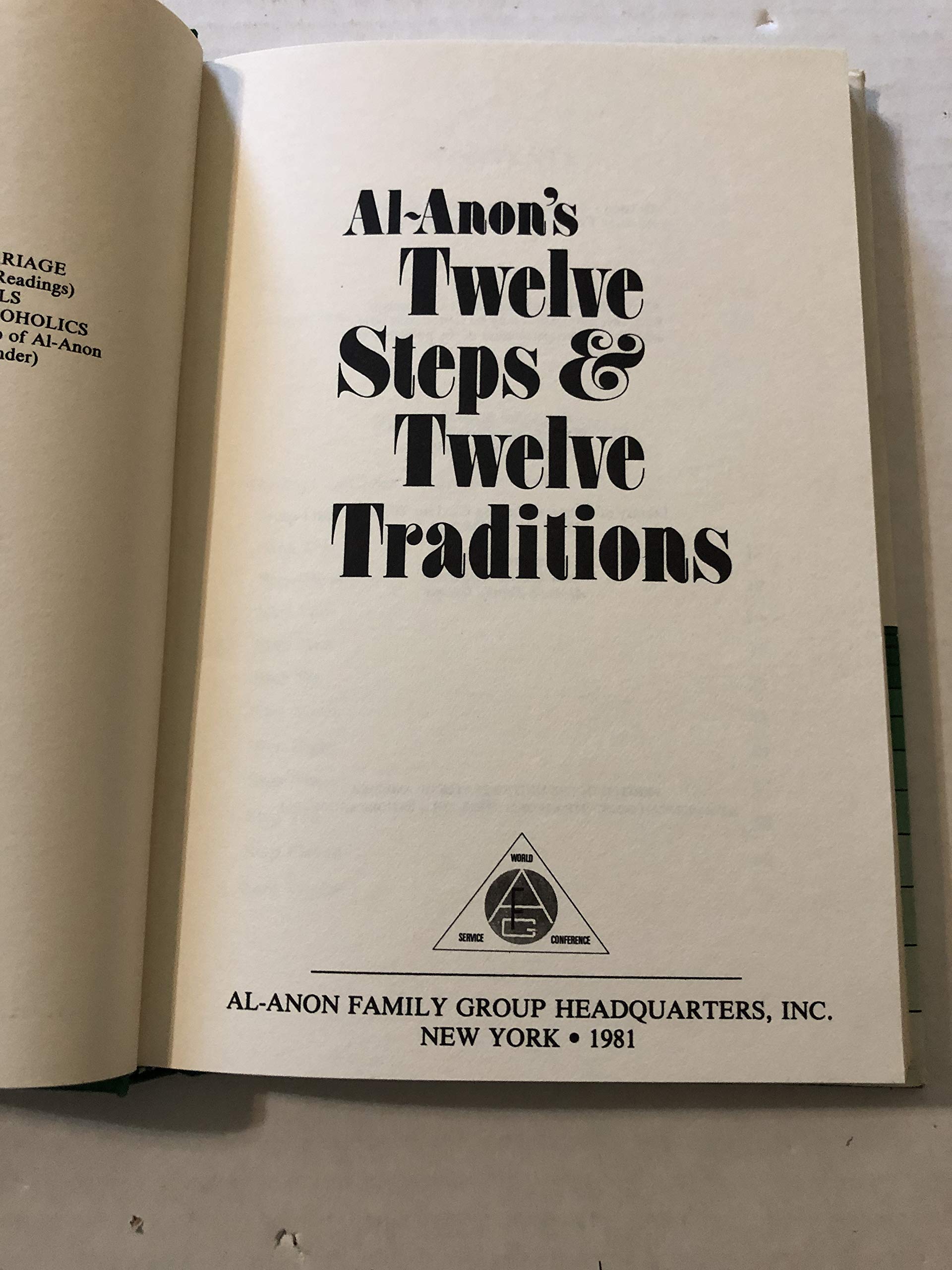 Al-Anon's Twelve Steps and Twelve Traditions used book depot