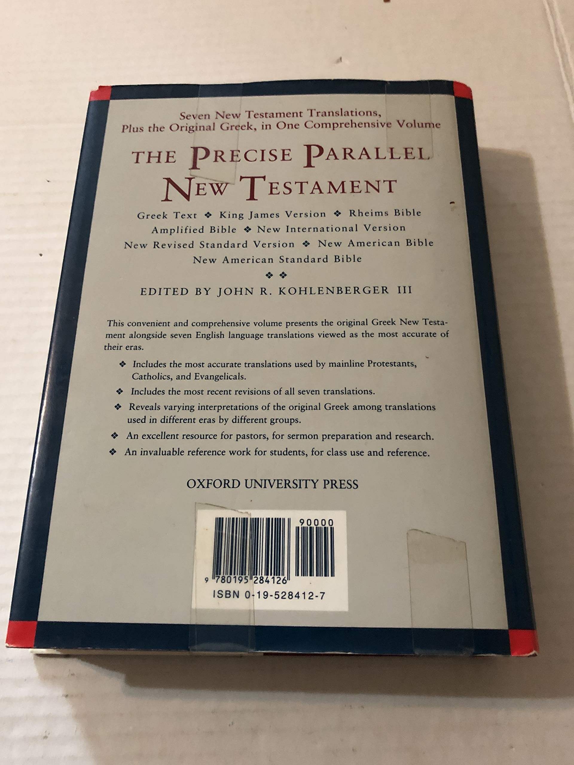 The Precise Parallel New Testament: Greek Text BL King James Version BL Rheims Bible BL New International Version BL New Revised Standard Version BL ... American Standard Bible BL Amplified B used book depot