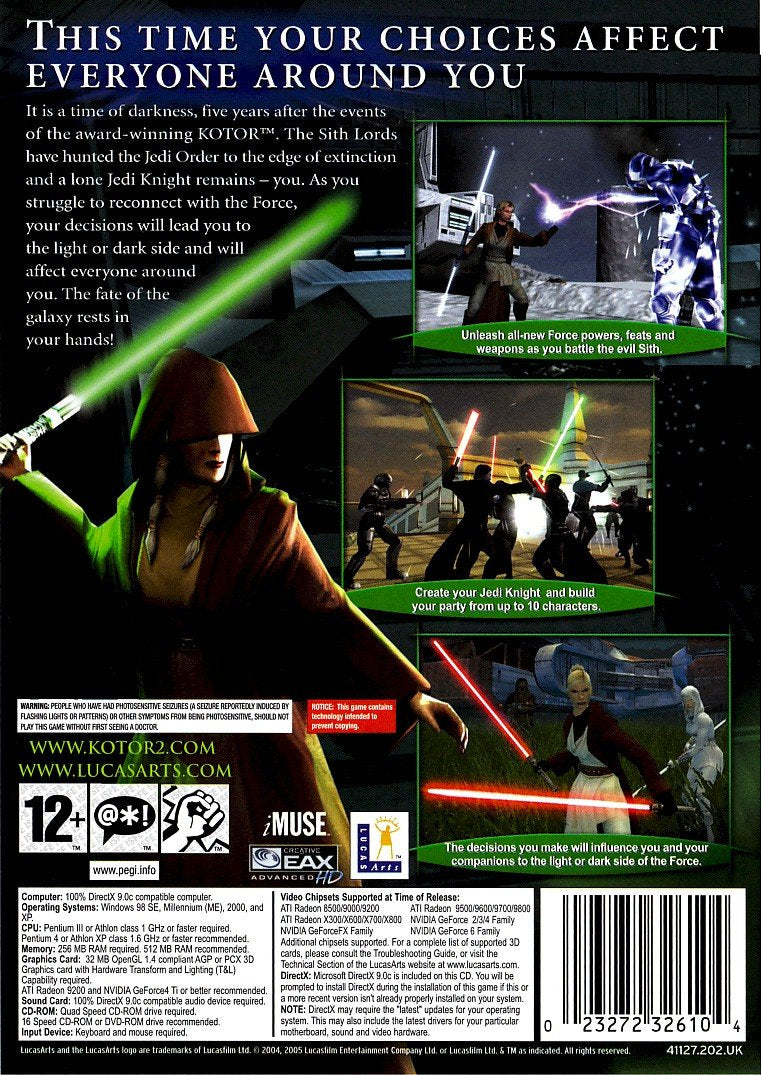 Star Wars Knights of the Old Republic II: The Sith Lords used book depot