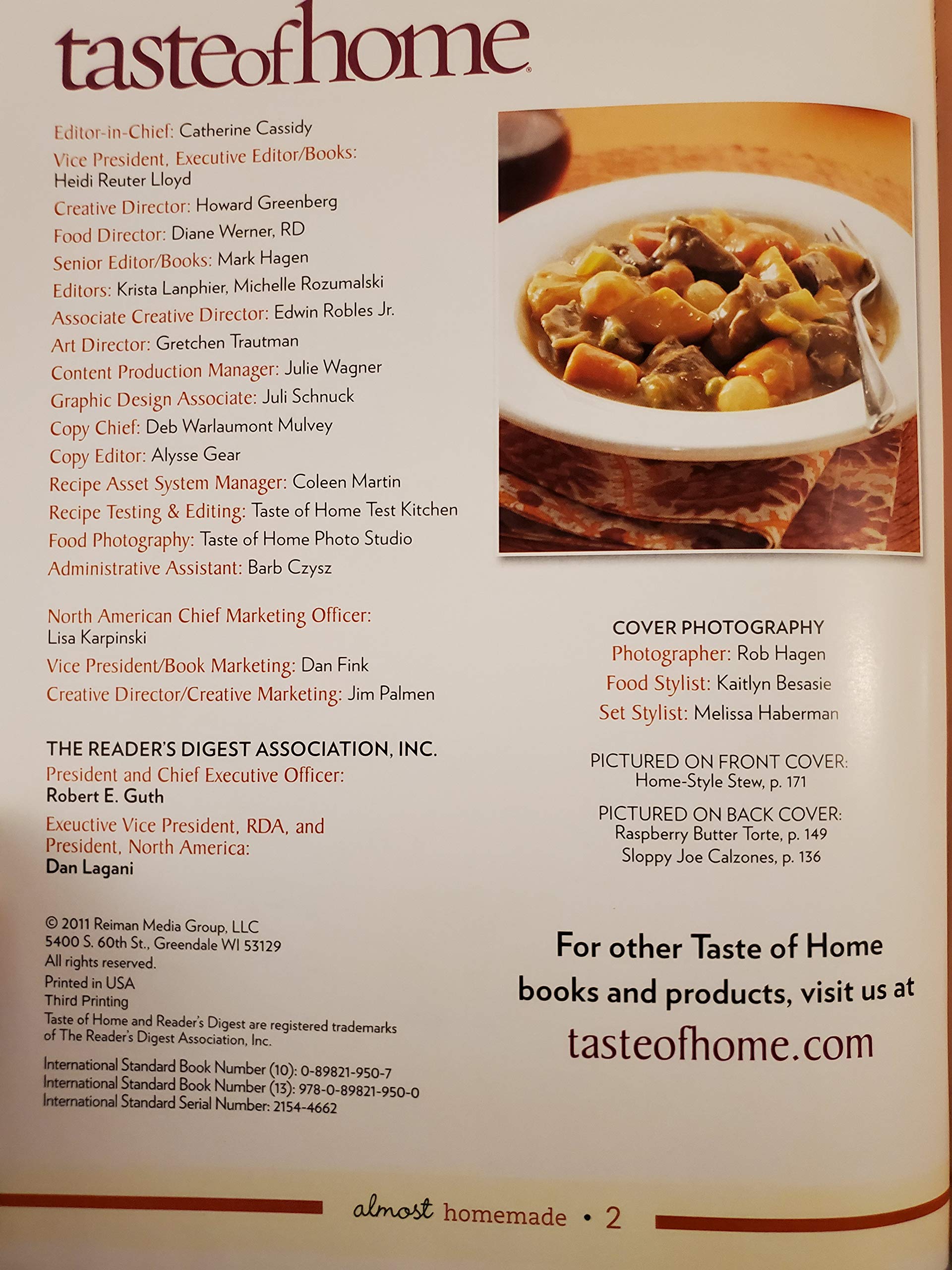 Taste of Home Almost Homemade 2012 used book depot